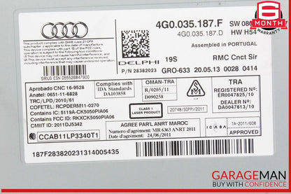 12-15 Audi A6 Front Dash Dashboard Audio Radio Multimedia CD Player 4G0035187F