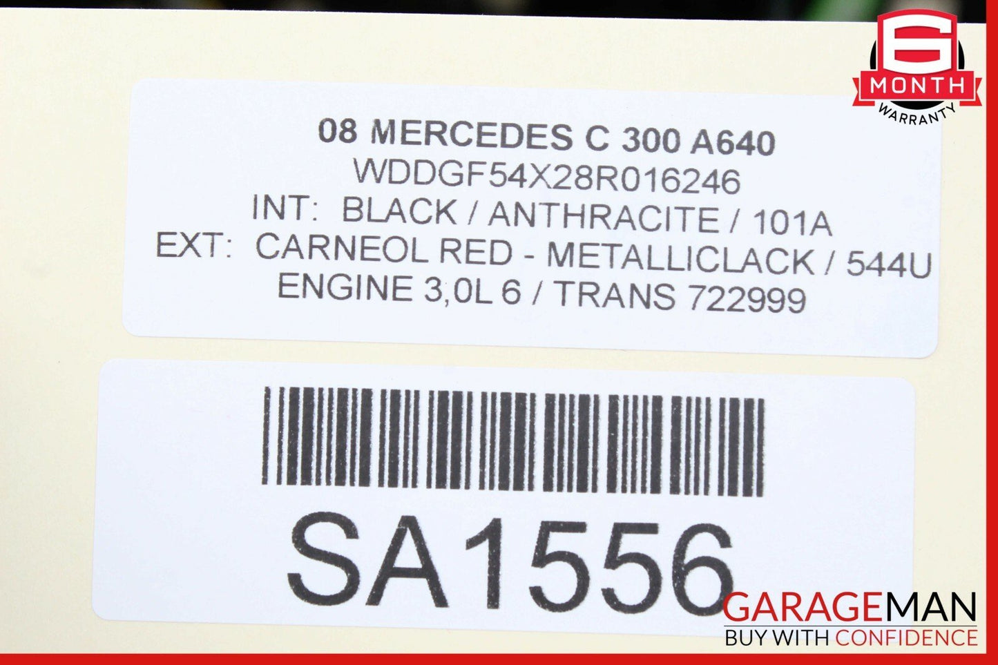 08-14 Mercedes W204 C300 Front Right Passenger Side Top Upper Seat Cushion Black