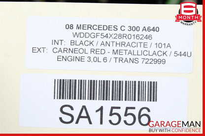 08-14 Mercedes W204 C300 Front Right Passenger Side Top Upper Seat Cushion Black
