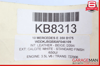 10-17 Mercedes E350 C250 Coupe Front Left Side Sun Visor Shade Sunvisor Beige