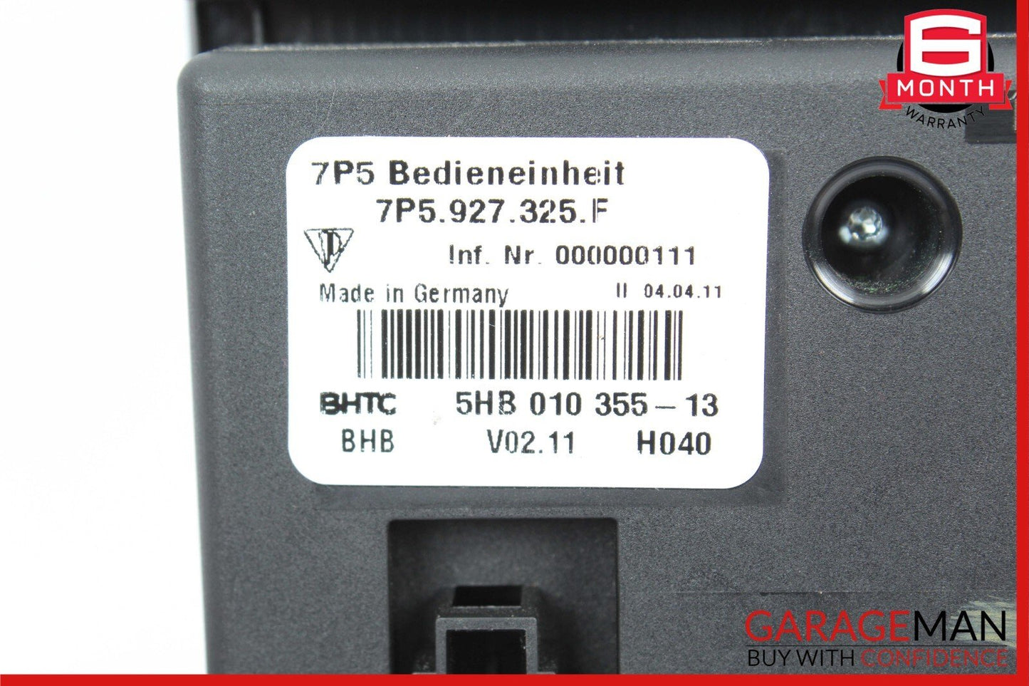 11-17 Porsche Cayenne 958 S Rear Seat Heat Lock Switch Control Panel 7P5927325F