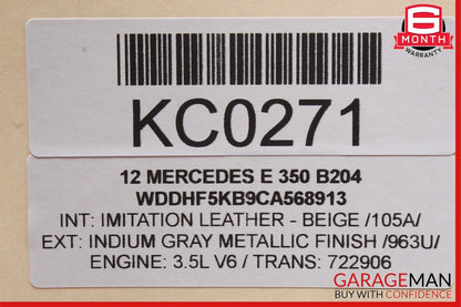 10-16 Mercedes W212 E350 Rear Center Console Ashtray Ash Tray Compartment Black