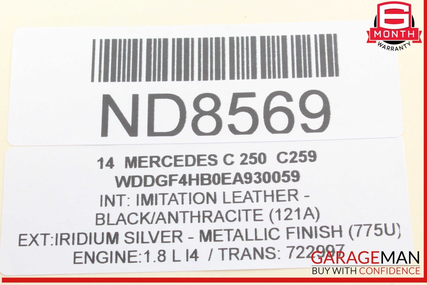 08-14 Mercedes W204 C250 C300 C350 Front Right Side Sunvisor Sun Visor Black OEM