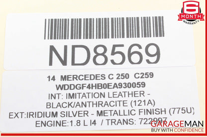 08-14 Mercedes W204 C250 C300 C350 Front Right Side Sunvisor Sun Visor Black OEM