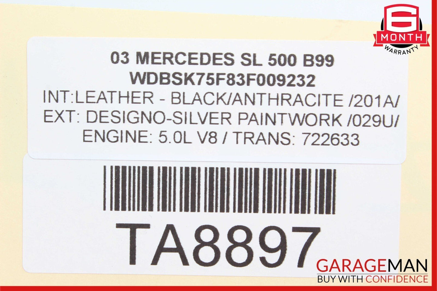 03-08 Mercedes R230 SL500 SL600 Front Left Side Under Seat Control Module Unit