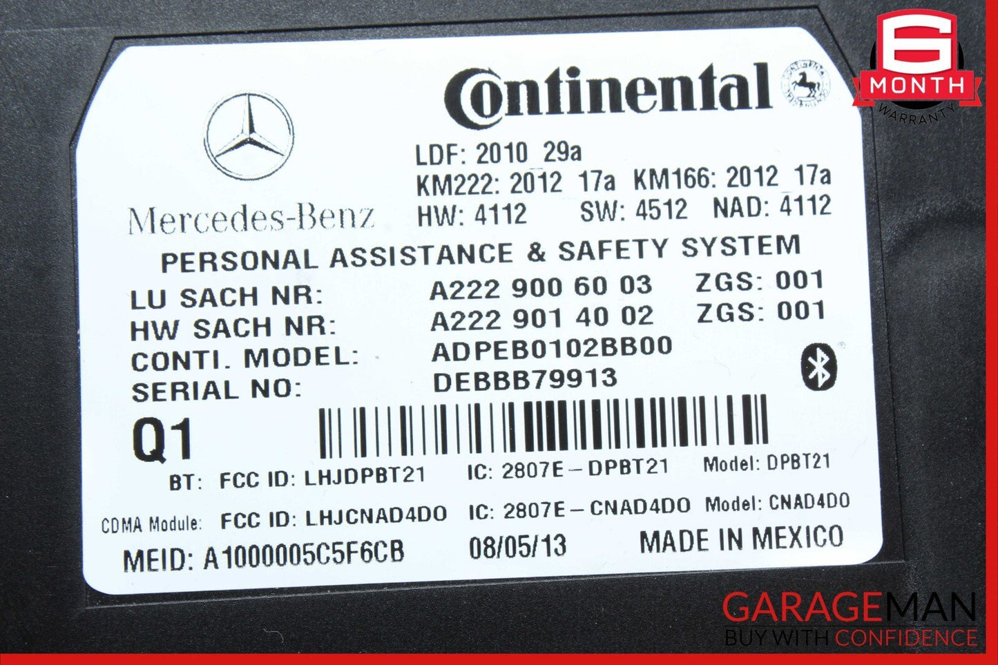12-20 Mercedes E350 C250 E550 SL400 Communication Control Module Unit