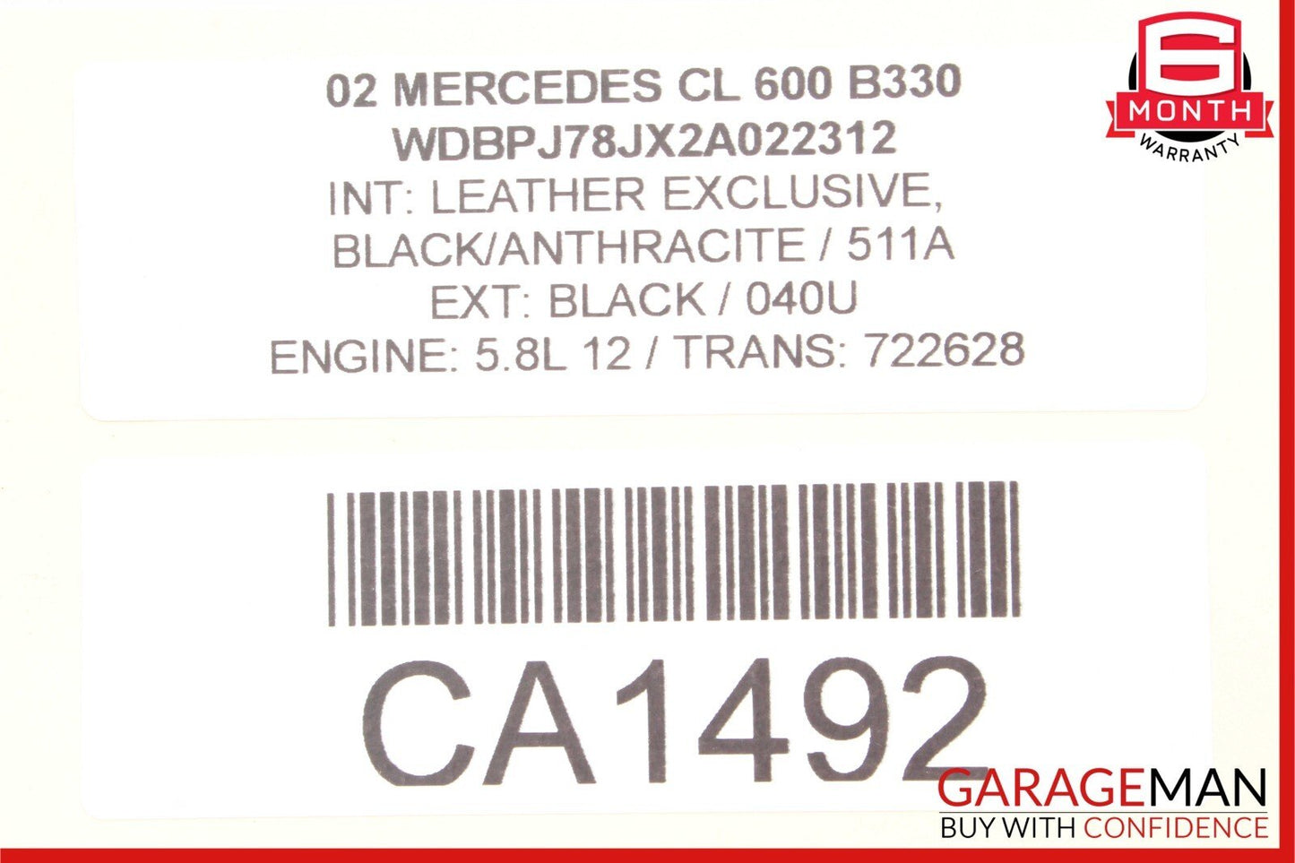 00-06 Mercedes W215 CL600 CL55 AMG Front Left Side Exterior Door Handle OEM