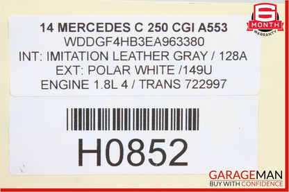 12-14 Mercedes W204 C250 Rear Left Driver Side Door Lock Latch Actuator OEM