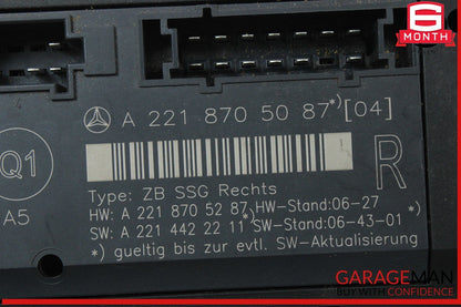 07-13 Mercedes W221 S550 Front Right Side Under Seat Control Module Unit OEM