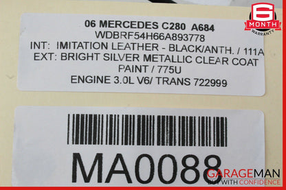 01-07 Mercedes W203 C280 C230 Rear Right Door Lock Latch Actuator 2037300435 OEM