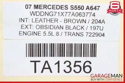07-13 Mercedes W221 S350 S500 S550 Dash Console CD Player Cover Trim Panel Brown