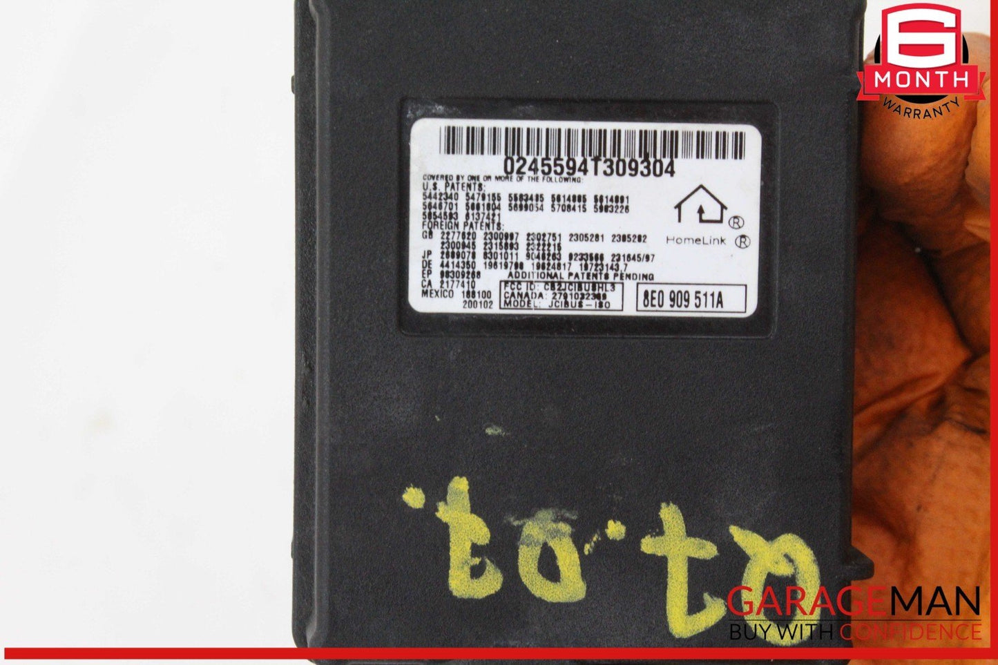 07-09 Audi Q7 HomeLink Garage Door Opener Control Module Unit 8E0909511A OEM