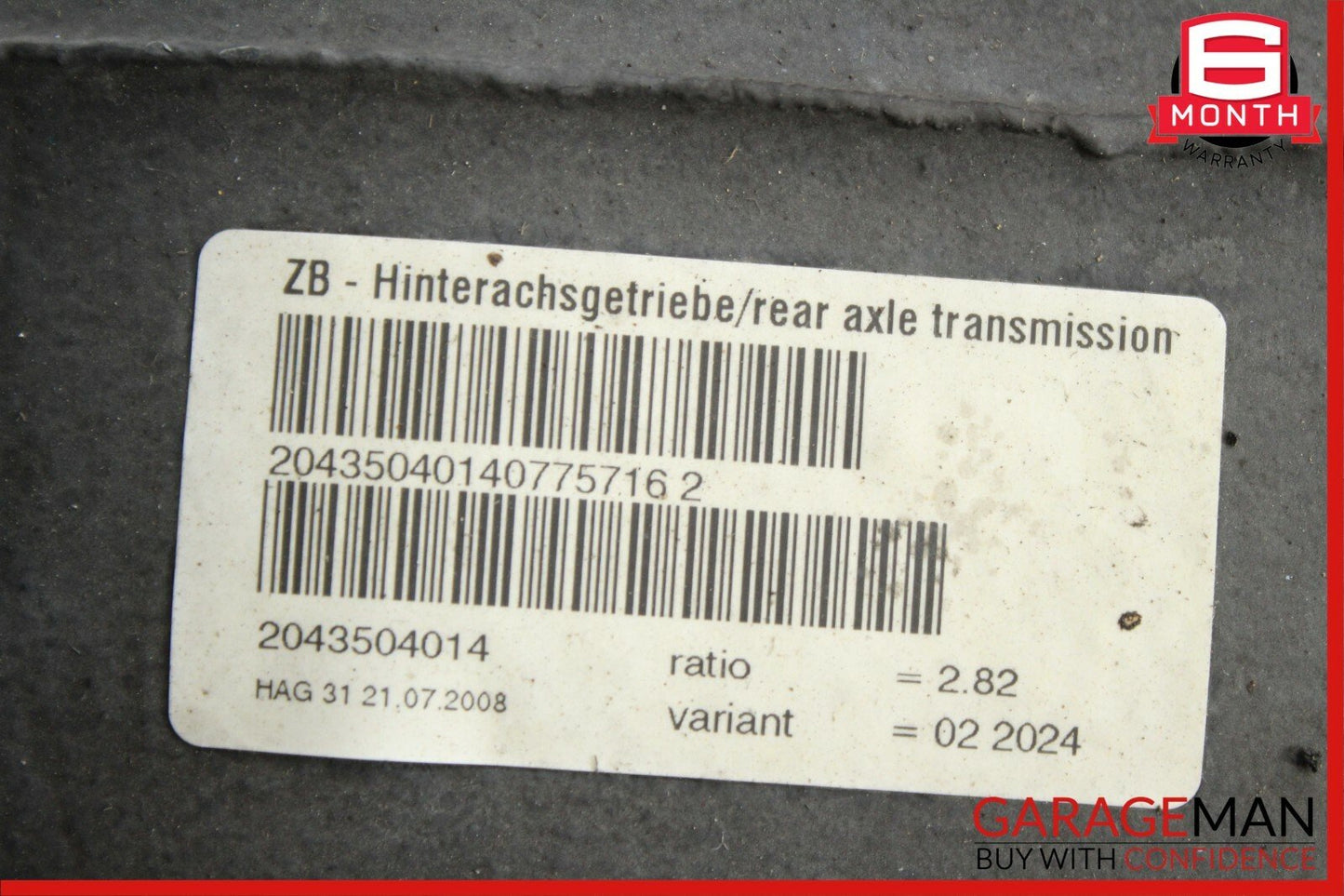 08-16 Mercedes W204 C350 RWD Rear Diff Differential Axle Carrier 2.82 Gear Ratio