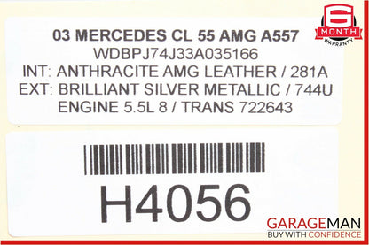 00-09 Mercedes CL55 AMG Front Left / Right Side Seat Control Valve Block Module