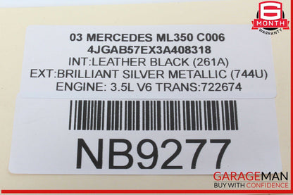 98-05 Mercedes W163 ML350 ML55 AMG Rear Glass Windshield Wiper Motor Unit