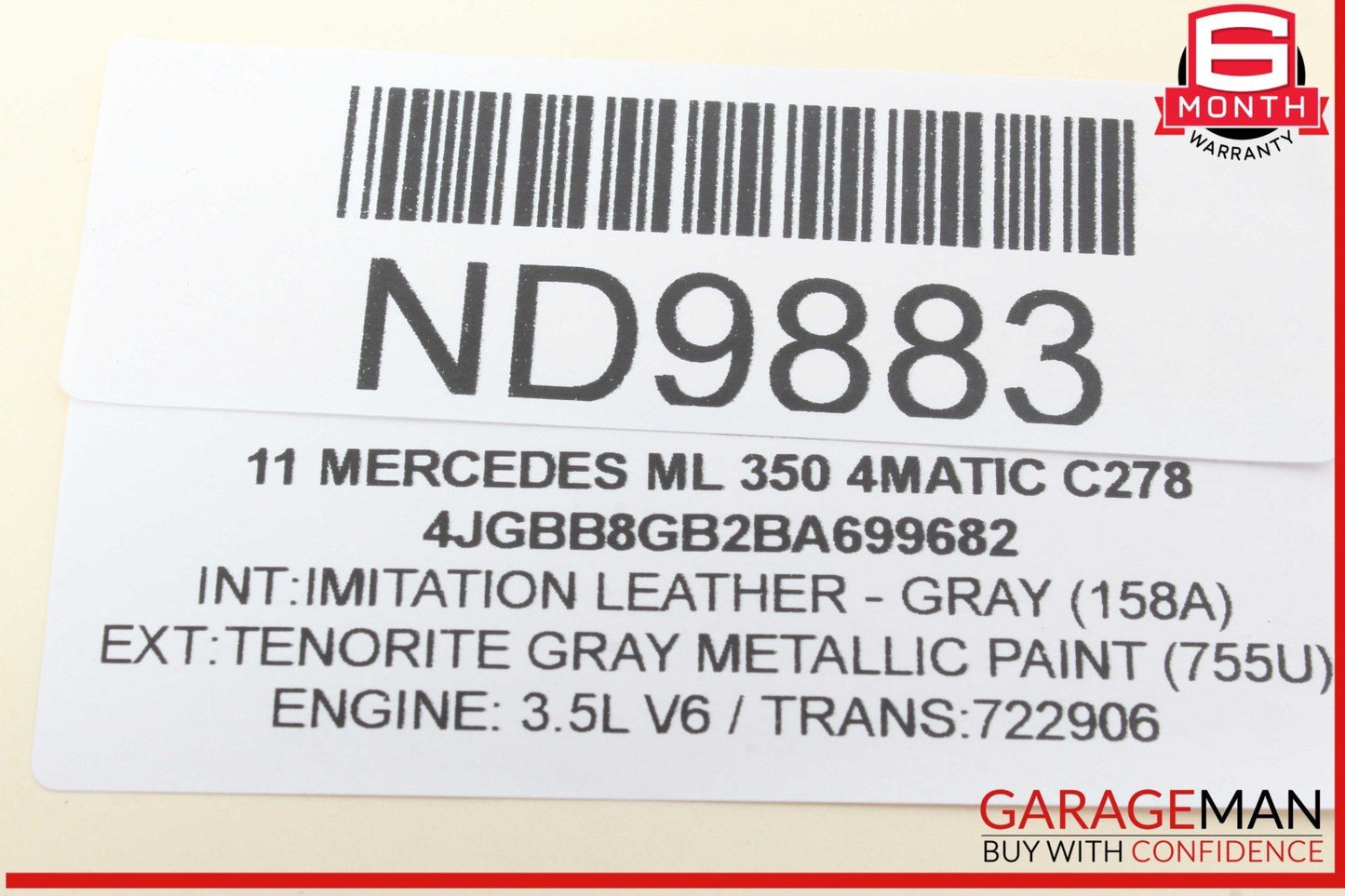 06-13 Mercedes W164 ML350 4MATIC Rear Door Sound Speaker 1648201102 OEM