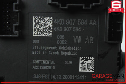 17-24 Audi Q7 Panoramic Sun Roof Sunroof Control Module Unit 4K0907594AA OEM