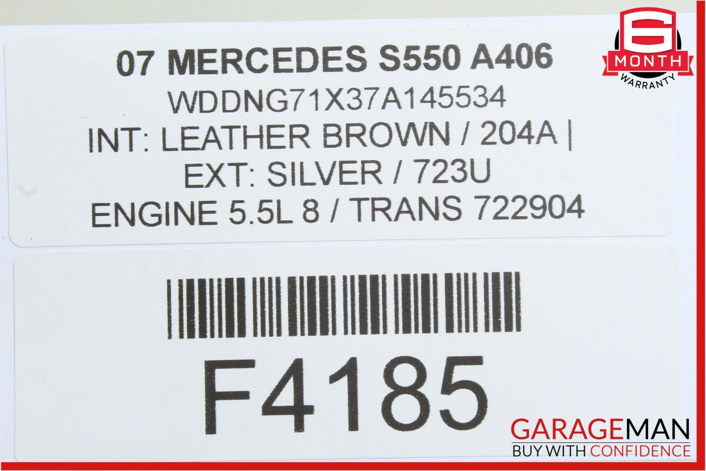 07-11 Mercedes W221 S550 S63 AMG Windshield Night Vision Camera OEM