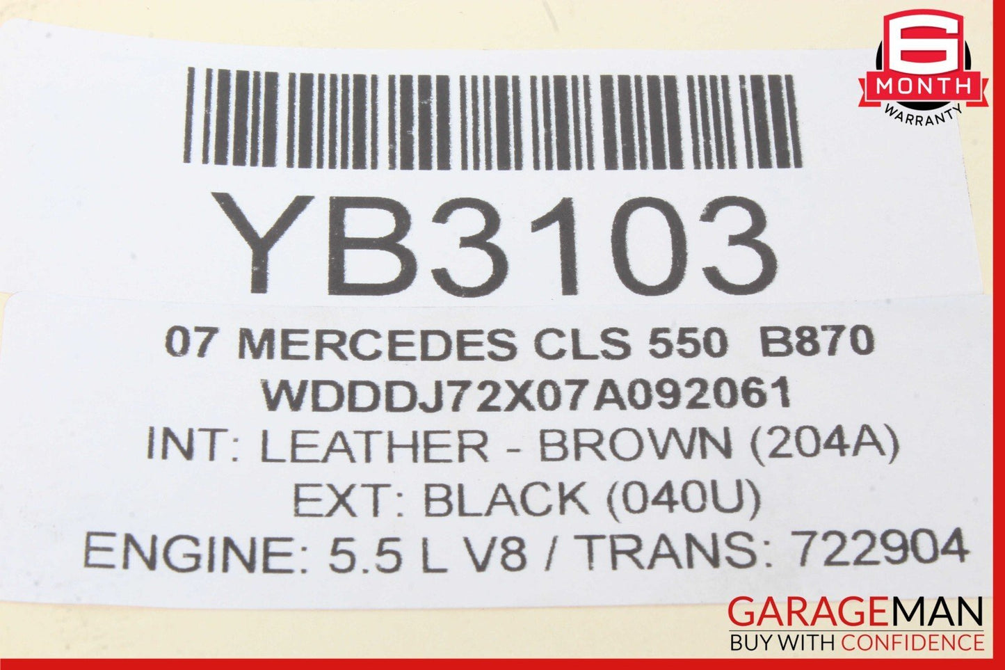 06-11 Mercedes W219 CLS550 CLS63 Rear Right Passenger Door Window Motor OEM