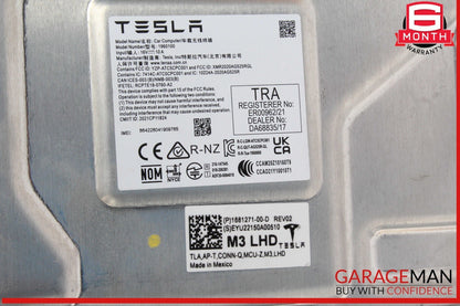 17-23 Tesla Model 3 MCU Media Computer Control Module Unit 168127100D OEM