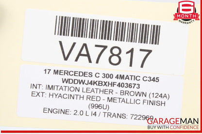 15-20 Mercedes W205 C300 4MATIC Dash Headlight Control Switch 2059057007 OEM