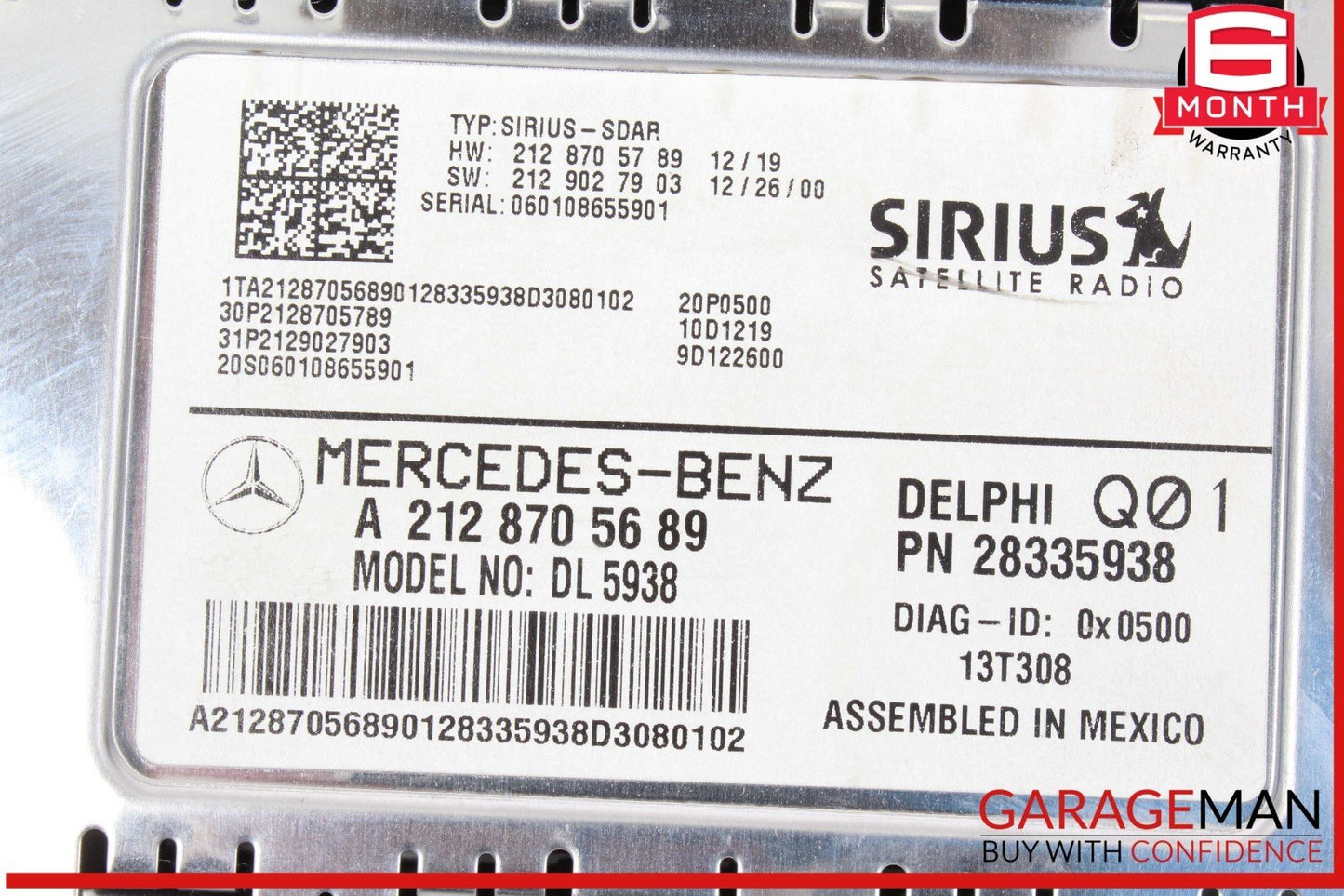 14-19 Mercedes W204 C250 Sirius Satellite Radio Receiver 2128705689 OEM