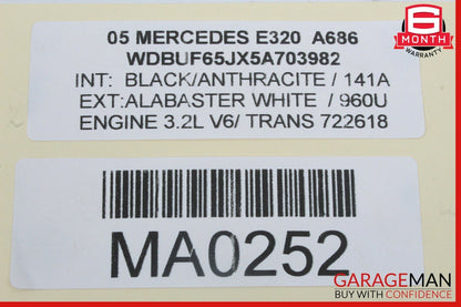 03-11 Mercedes W211 E320 Rear Left or Right Side Suspension Upper Control Arm
