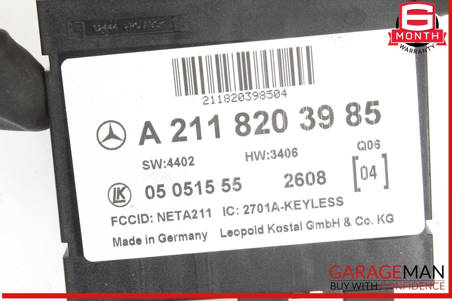 03-11 Mercedes W211 E550 Keyless Go Entry Control Module 2118203985 OEM