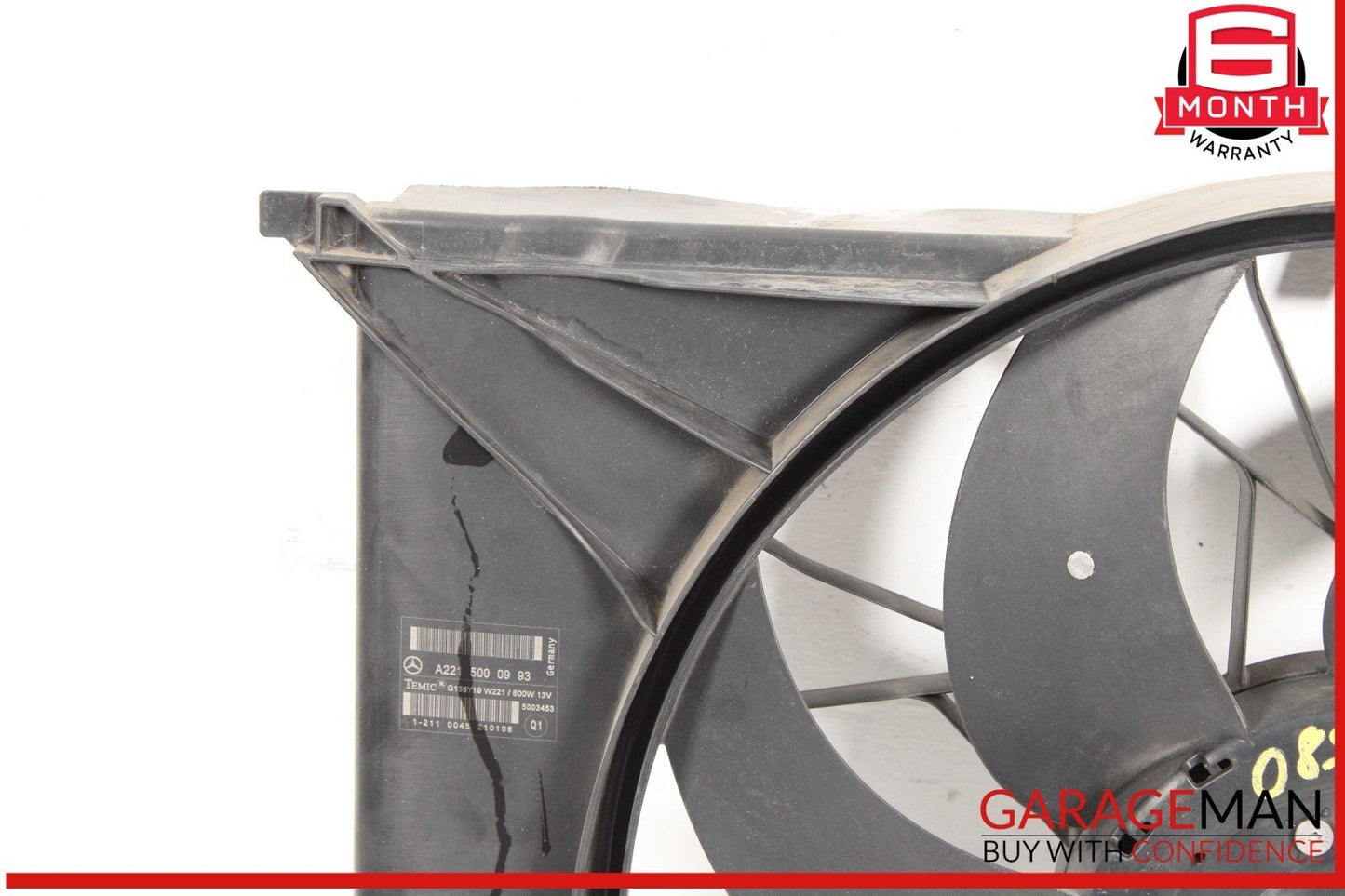 07-13 Mercedes W221 S550 S400 Engine Cooling Fan Motor Assembly 2215000993 OEM