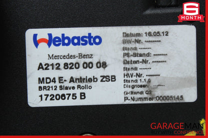 10-17 Mercedes W204 C250 E350 Upper Roof Sun Shade Screen Roller Blind Motor OEM