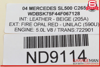 00-12 Mercedes R230 SL500 S500 Seat Vacuum Pump Reservoir Tank 2208050119 OEM