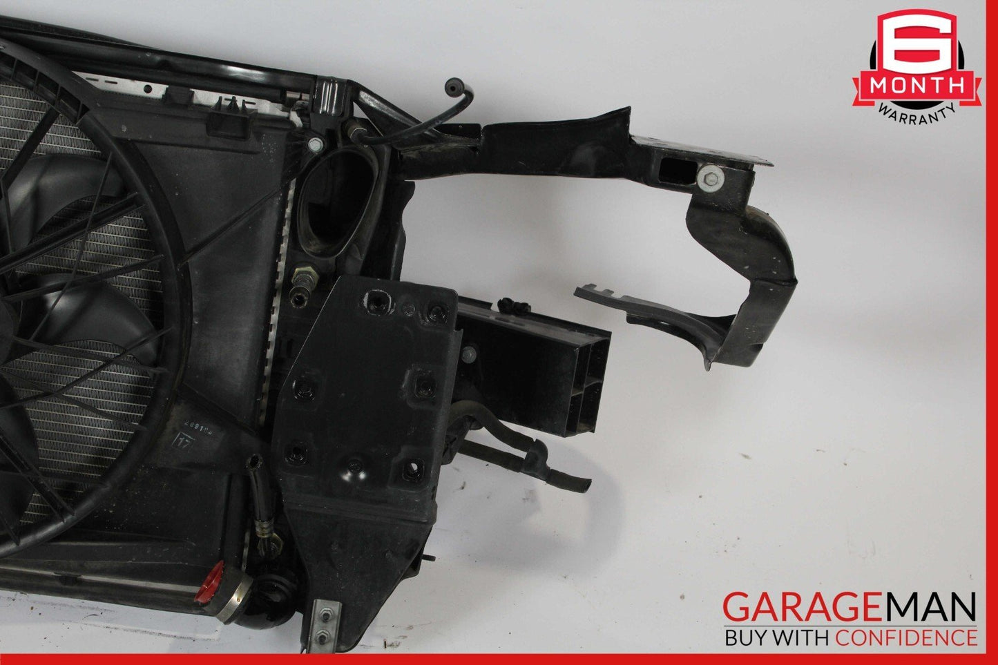 03-06 Mercedes R230 SL500 Engine Cooling Radiator Fan Shroud A/C Condenser Assy