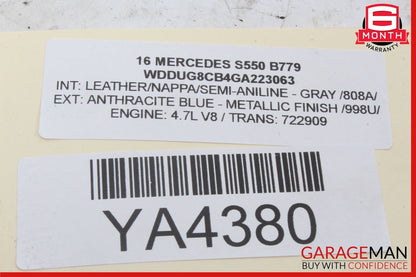 14-17 Mercedes W222 S550 S600 S63 AMG Window Regulator Motor Rear Left Side OEM
