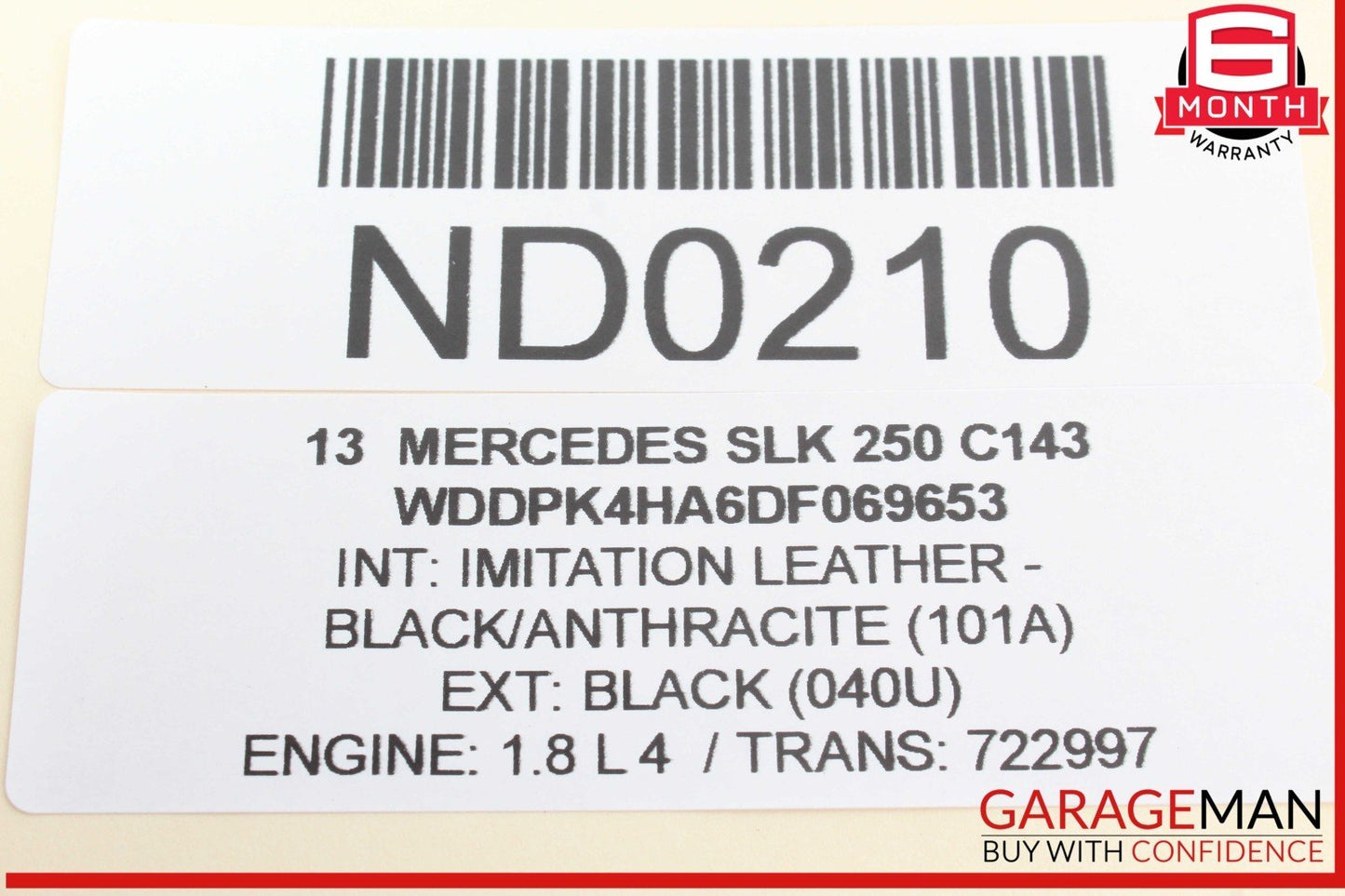 12-20 Mercedes R172 SLK250 Front Left Side Sun Visor Shade Sunvisor Cover OEM