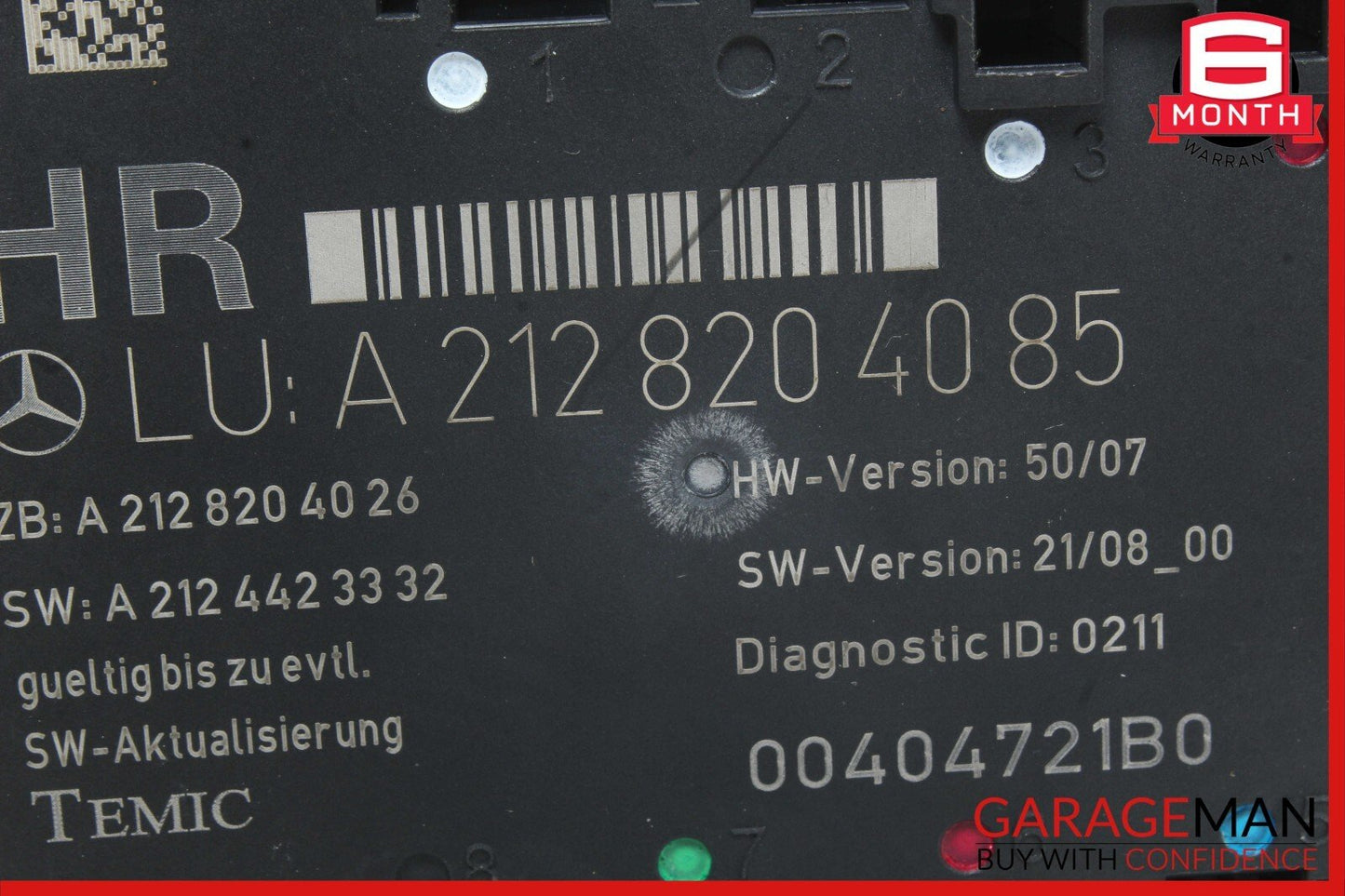 08-18 Mercedes W212 E550 C300 C350 Rear Right Side Door Control Module Unit OEM