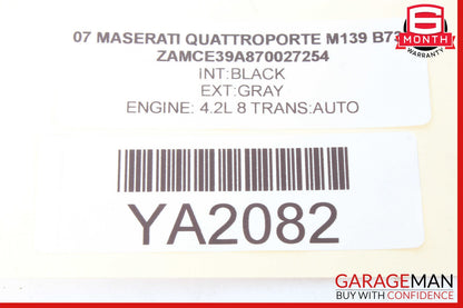 03-13 Maserati Quattroporte M139 Rear Center Seat Headrest Black OEM