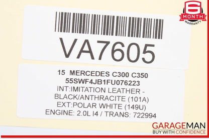 15-18 Mercedes W205 C300 Center Dashboard Hazard Control Switch w/ Clock Assy