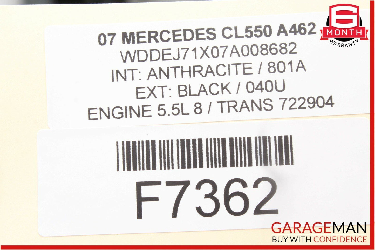 07-13 Mercedes CL550 S600 Rear Trunk Lid Lock Latch Actuator w/ Key Cylinder OEM