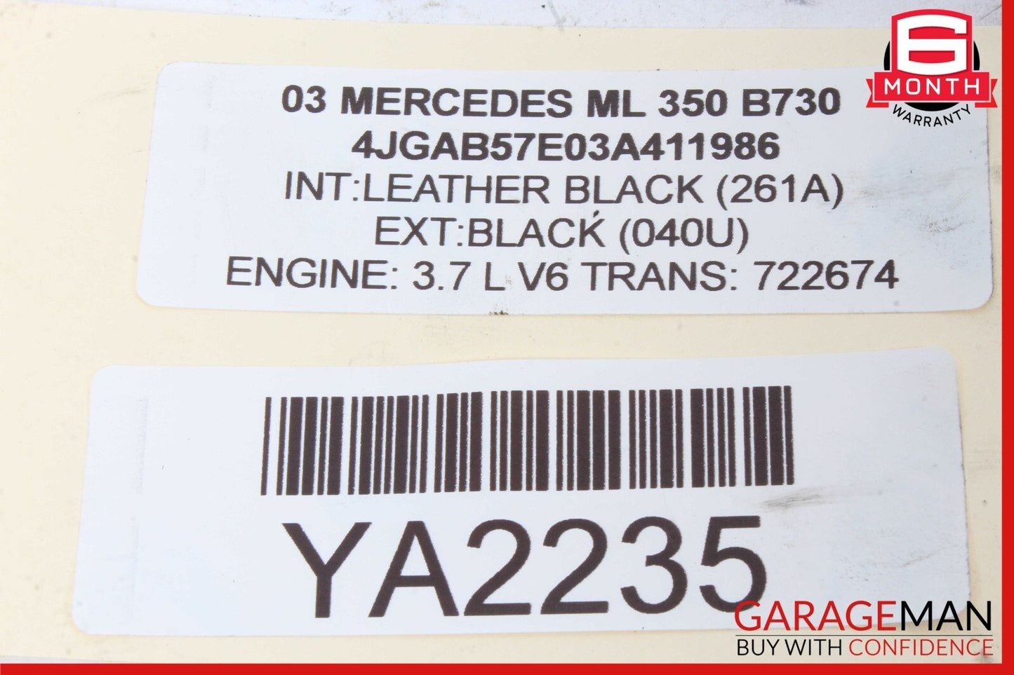 98-05 Mercedes W163 ML350 ML430 Rear Left or Right Shock Strut Absorber OEM