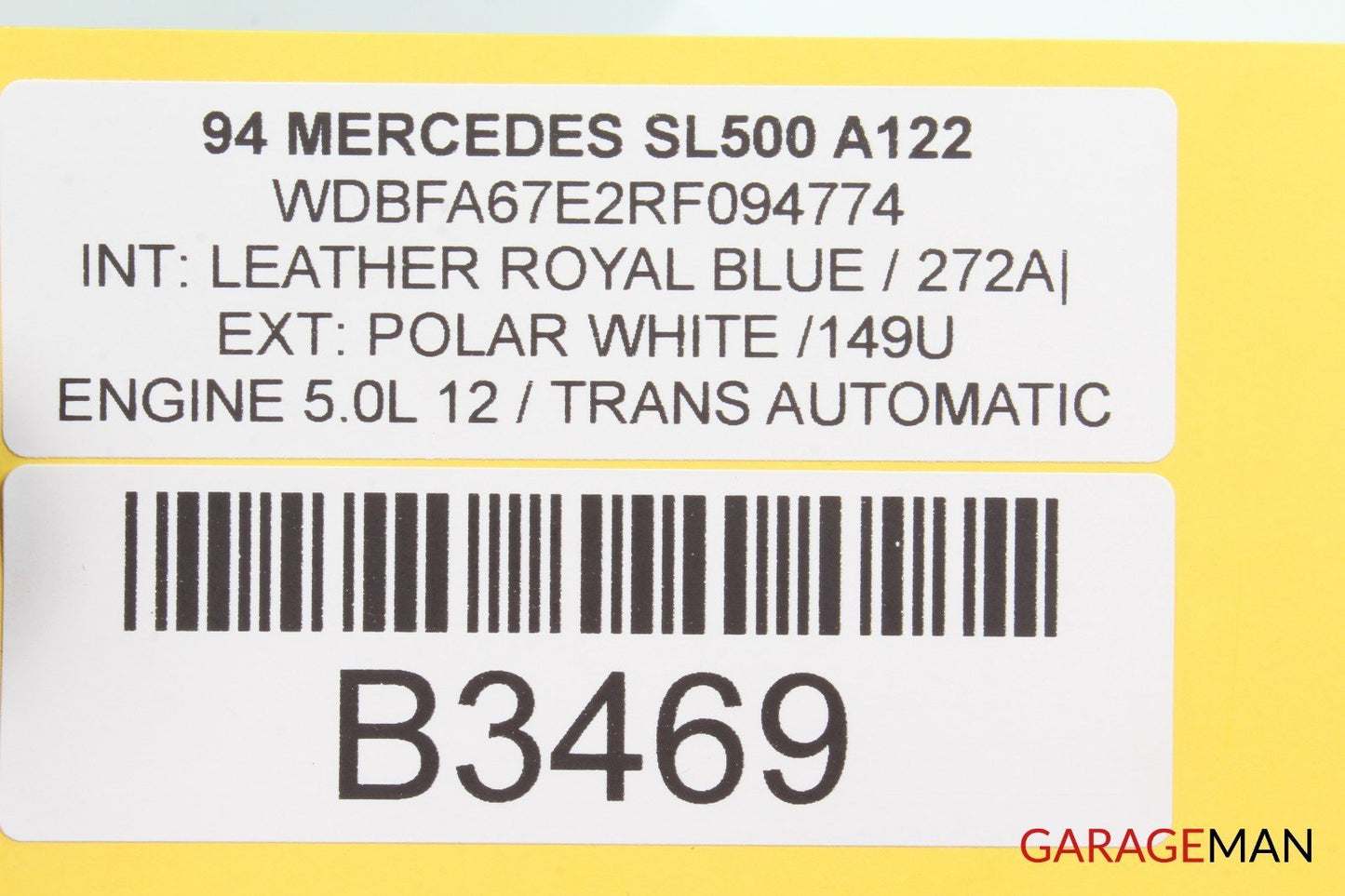 90-02 MERCEDES R129 SL500 SL320 UPPER RADIATOR SUPPORT TIE BAR A122 OEM