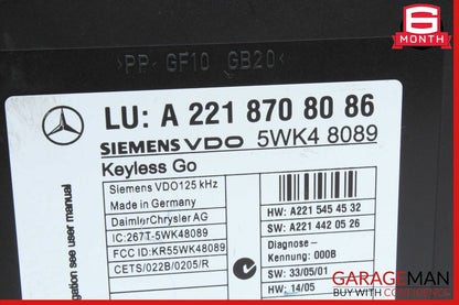 07-10 Mercedes W221 S550 S500 CL600 S63 AMG Keyless Go Control Module Unit OEM