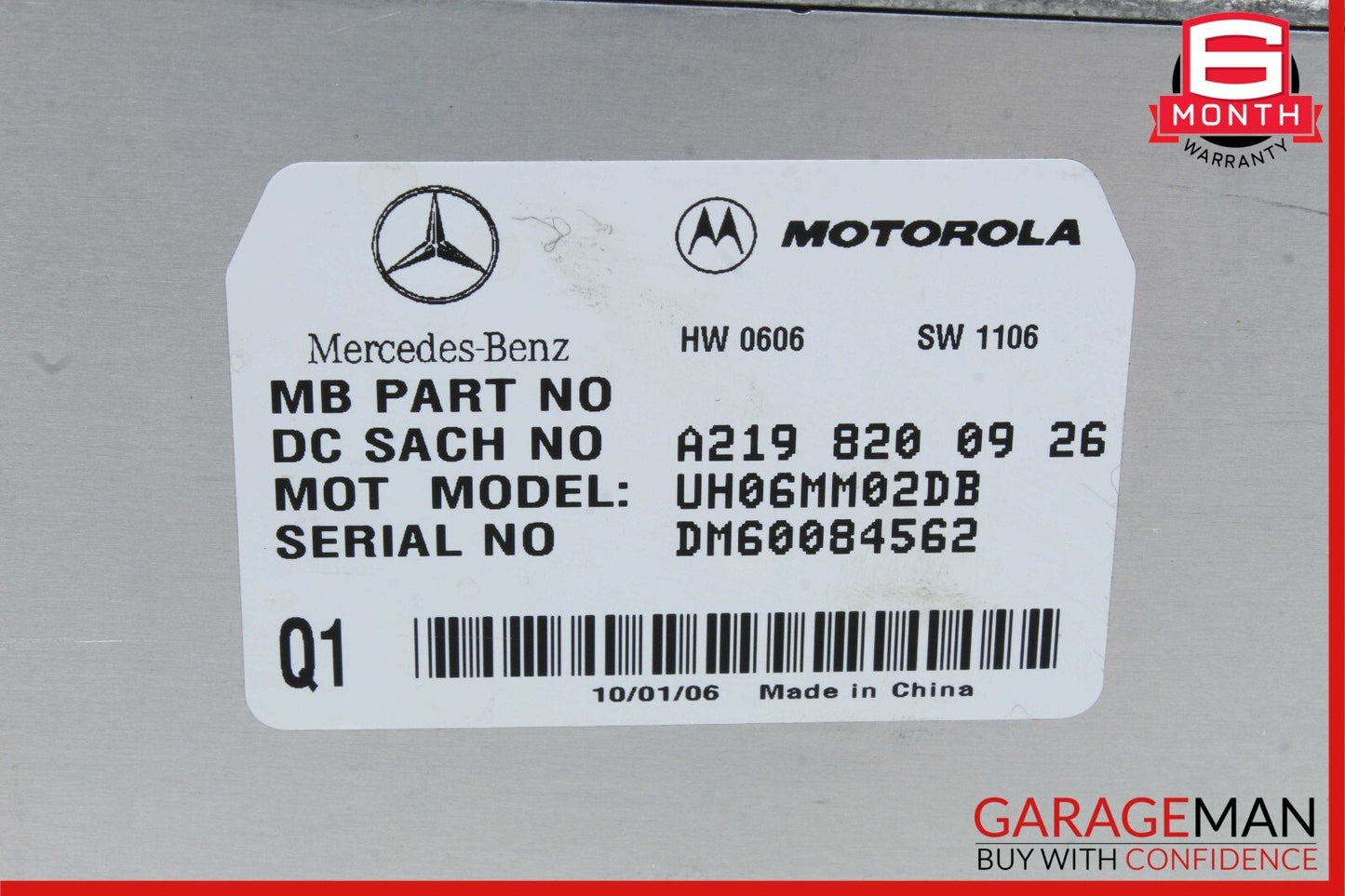 06-12 Mercedes W211 E350 CLS550 Communication Control Module 2198200926 OEM