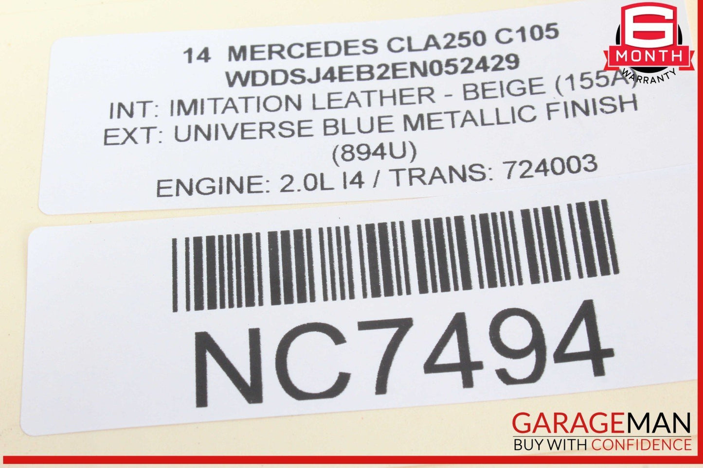 14-18 Mercedes W117 CLA250 Rear Left Driver Side Exterior Door Handle OEM