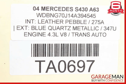 00-06 Mercedes W220 S430 Front Left Seat Adjust Motor 2208201542 OEM