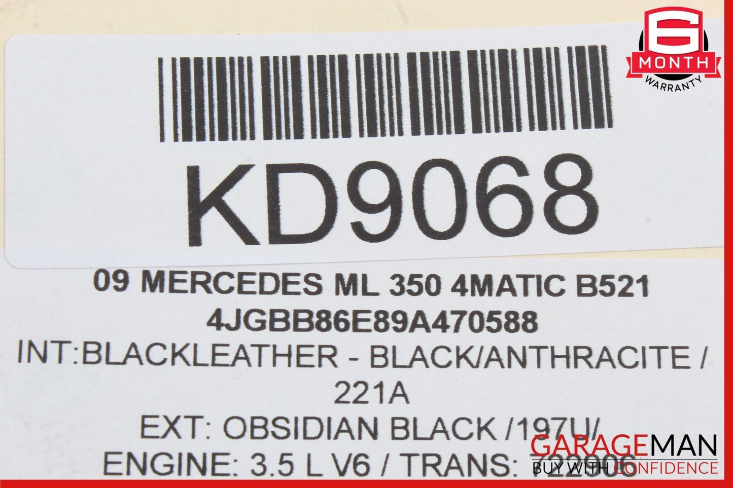 06-12 Mercedes X164 GL450 ML350 Upper Radiator Core Tie Bar Support Bracket Bar