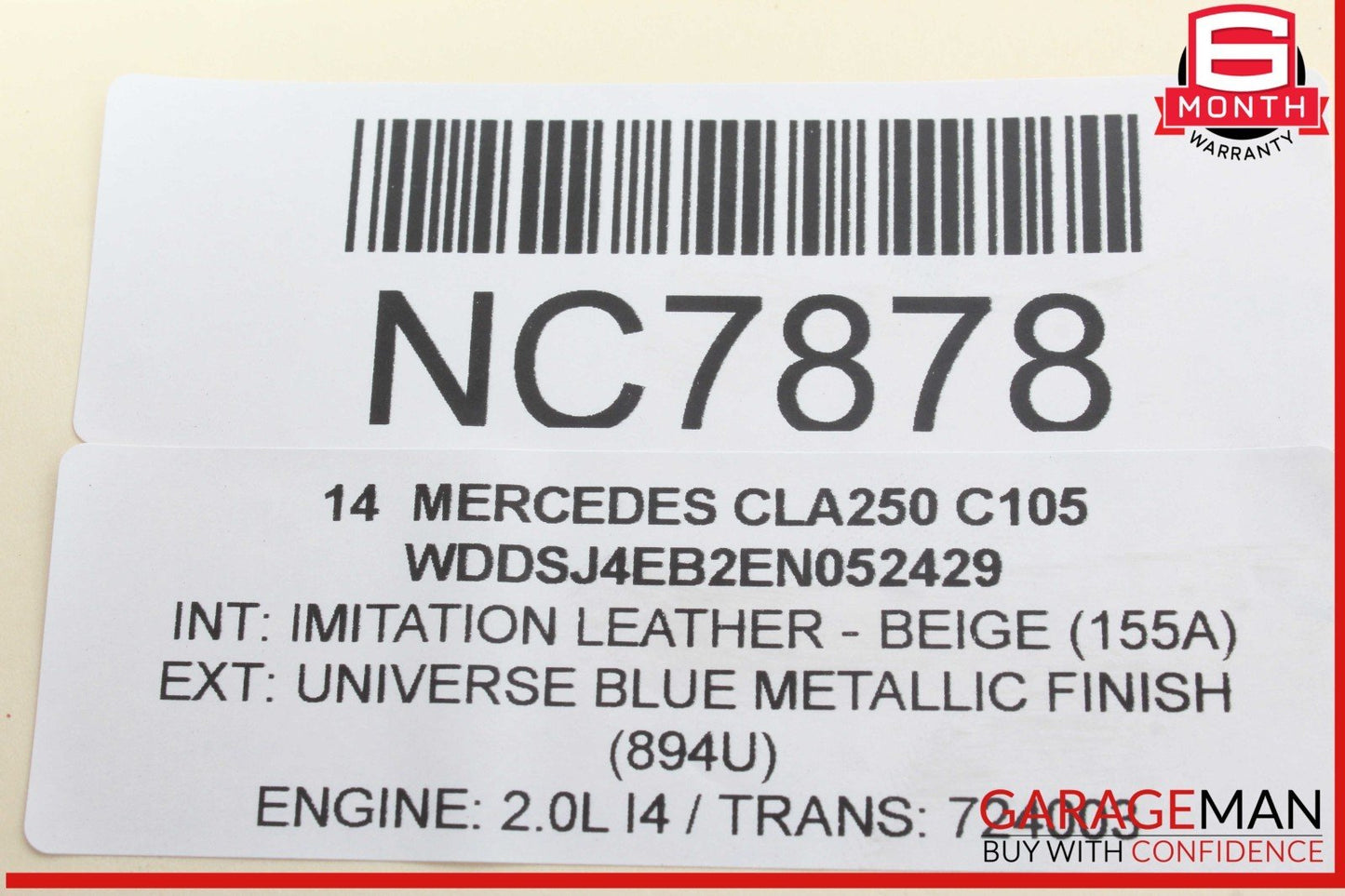 14-19 Mercedes W117 CLA250 Front Left Side Exterior Door Handle Keyless Go OEM