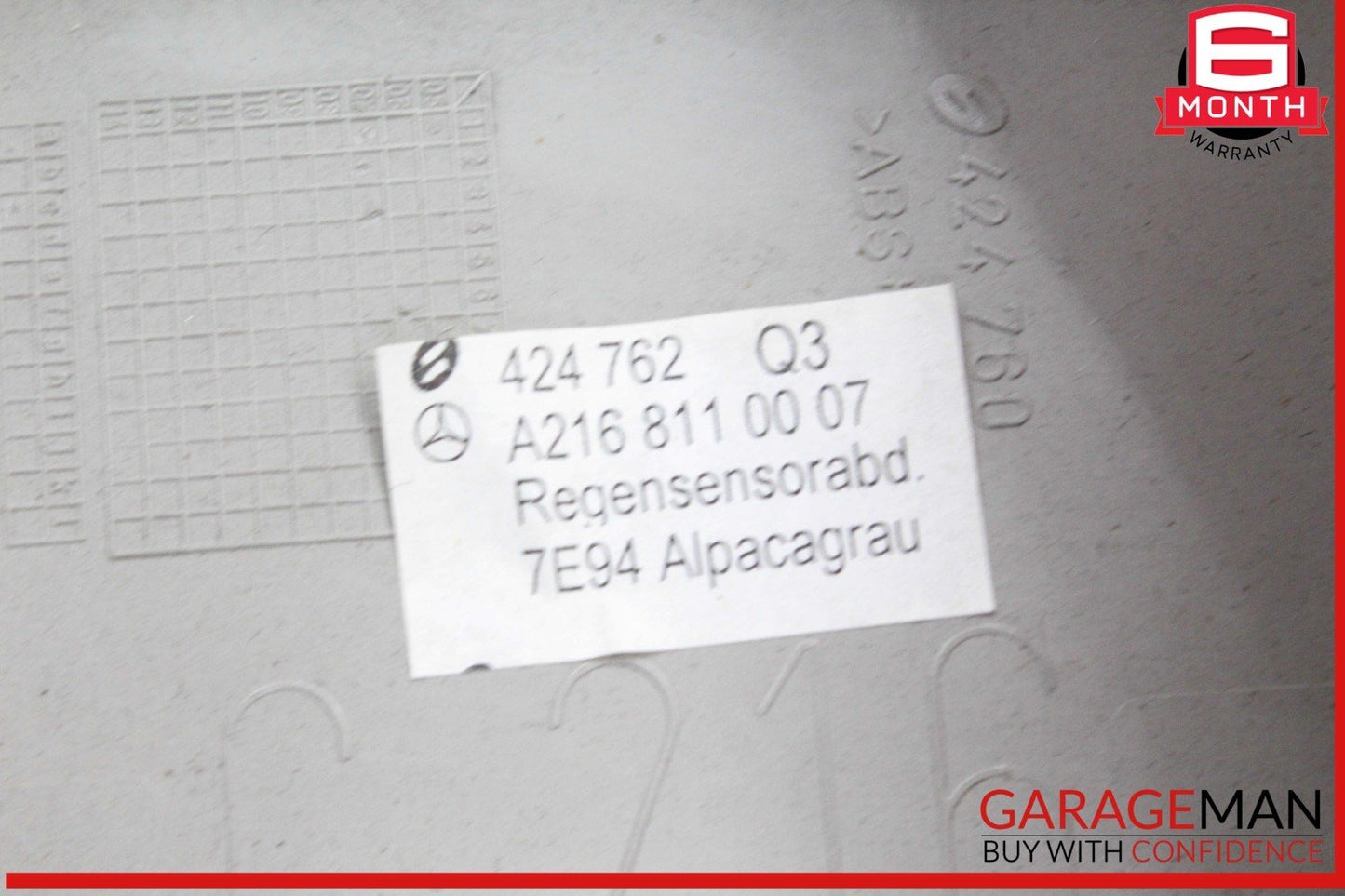 07-10 Mercedes W216 CL550 Front Interior Rear View Mirror Gray 2168110007 OEM