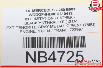 08-17 Mercedes W204 C250 E350 Rear Center Console AC Air Vent Trim Black OEM