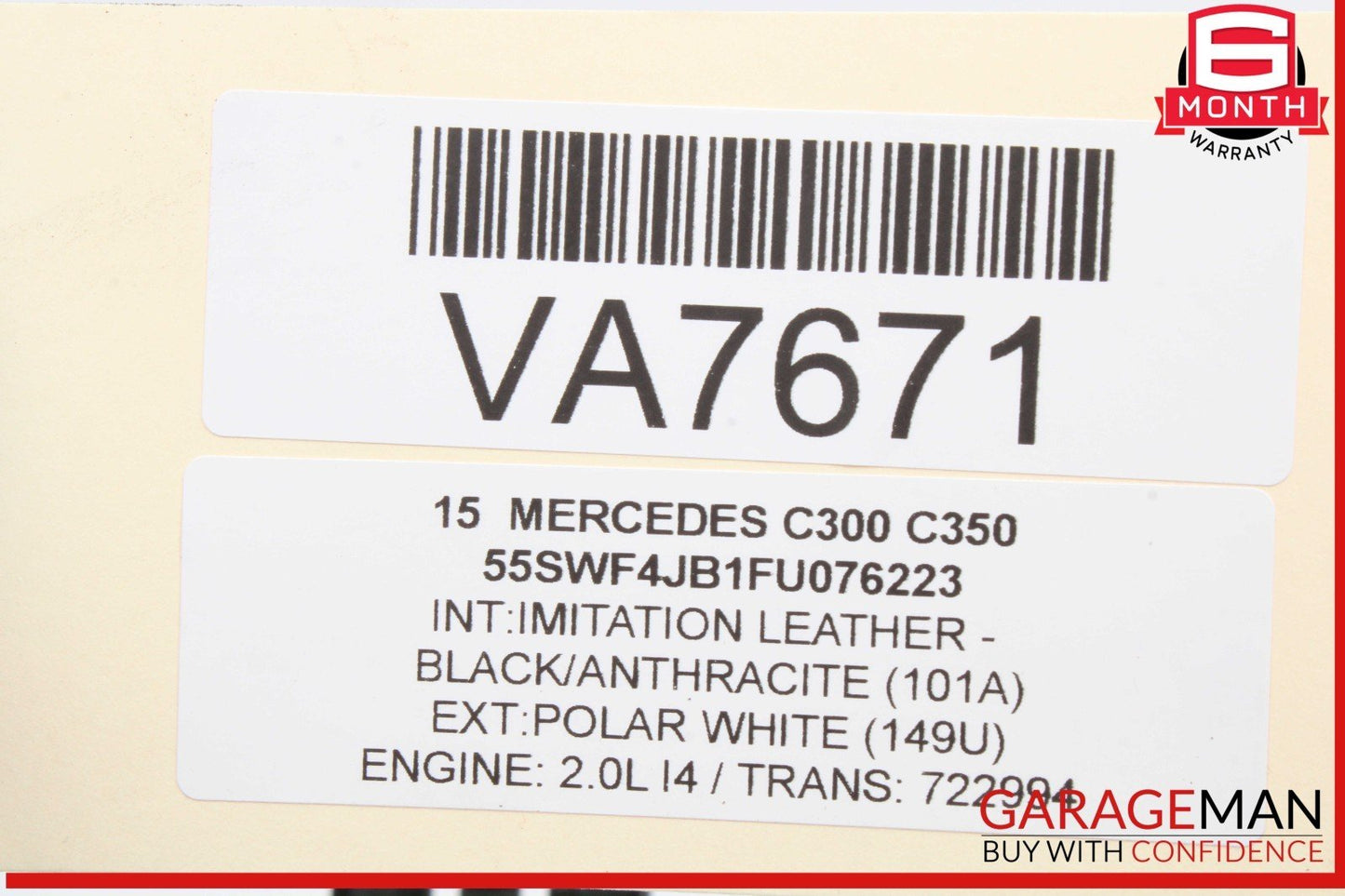 15-20 Mercedes W205 C300 C400 C350e Rear Right Door Lock Latch Actuator OEM