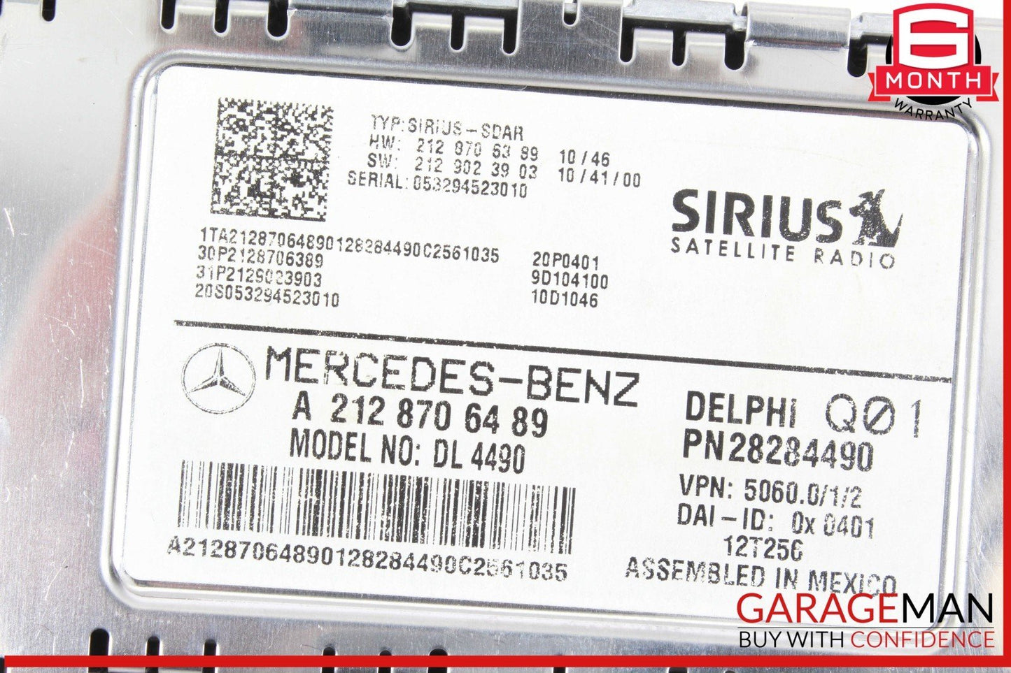 13-19 Mercedes X166 GL450 Sirius Satellite Radio Receiver 2128706489 OEM